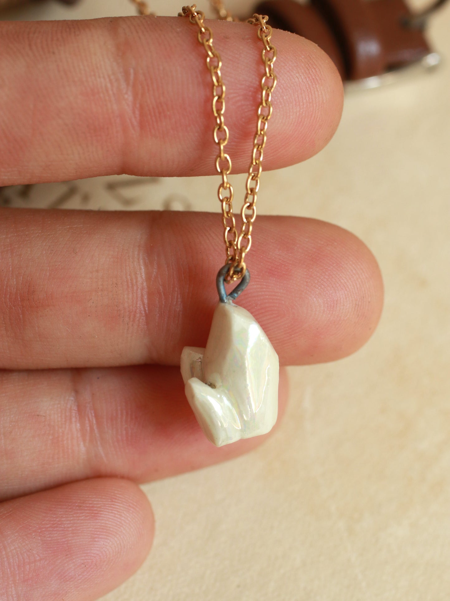 Ceramic crystal necklace