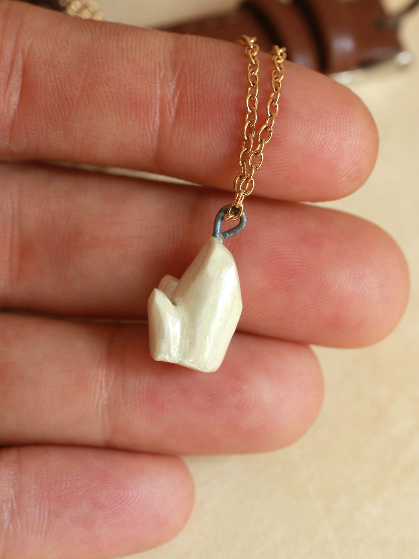 Ceramic crystal necklace