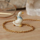 Duck with a blue scarf - ceramic necklace