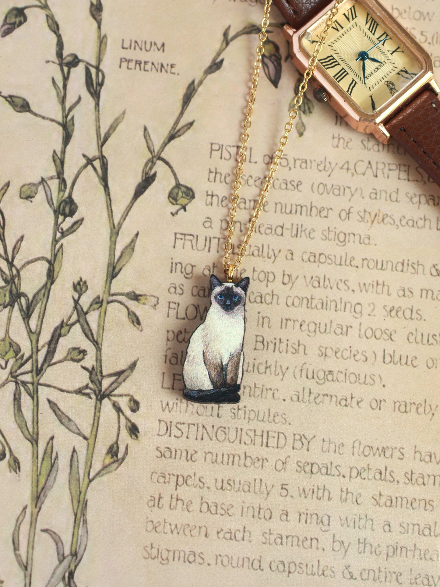 Siamese cat necklace