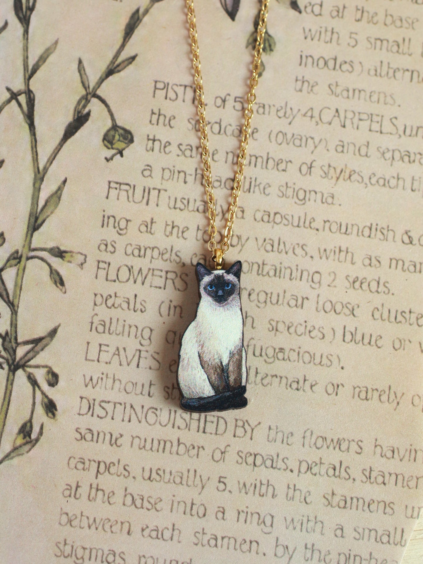 Siamese cat necklace