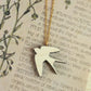 Swallow necklace - wooden bird pendant