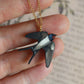 Swallow necklace - wooden bird pendant