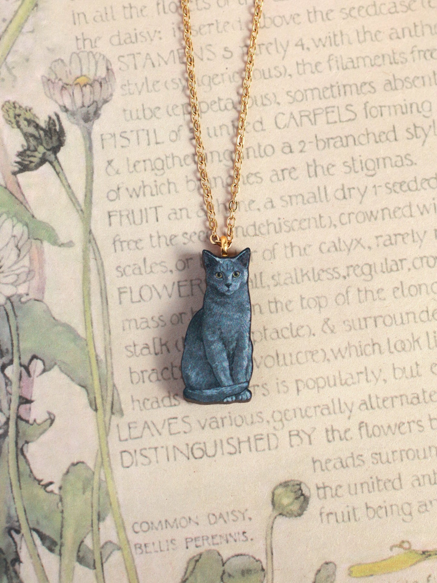 Gray cat necklace