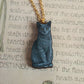 Gray cat necklace