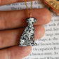 Dalmatian necklace - wooden dog pendant
