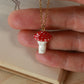 Fly-agaric mushroom necklace