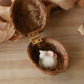 Sleeping cat necklace in a walnut box