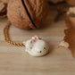 Sleeping cat necklace in a walnut box
