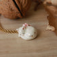 Sleeping cat necklace in a walnut box