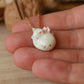 Sleeping cat necklace in a walnut box
