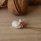 Sleeping cat necklace in a walnut box