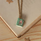 Flower book necklace - Light green book
