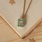 Flower book necklace - Light green book