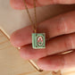 Flower book necklace - Light green book