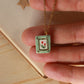 Flower book necklace - Light green book