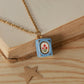 Flower book necklace - Blue book