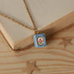 Flower book necklace - Blue book