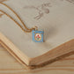Flower book necklace - Blue book