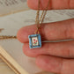 Flower book necklace - Blue book