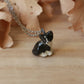 Ceramic Tuxedo cat necklace