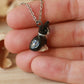 Ceramic Tuxedo cat necklace