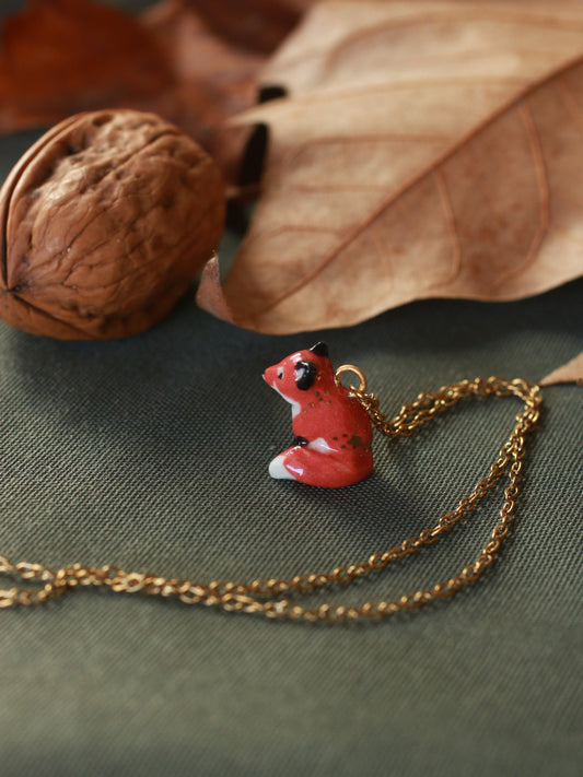 Fox necklace - walnut box