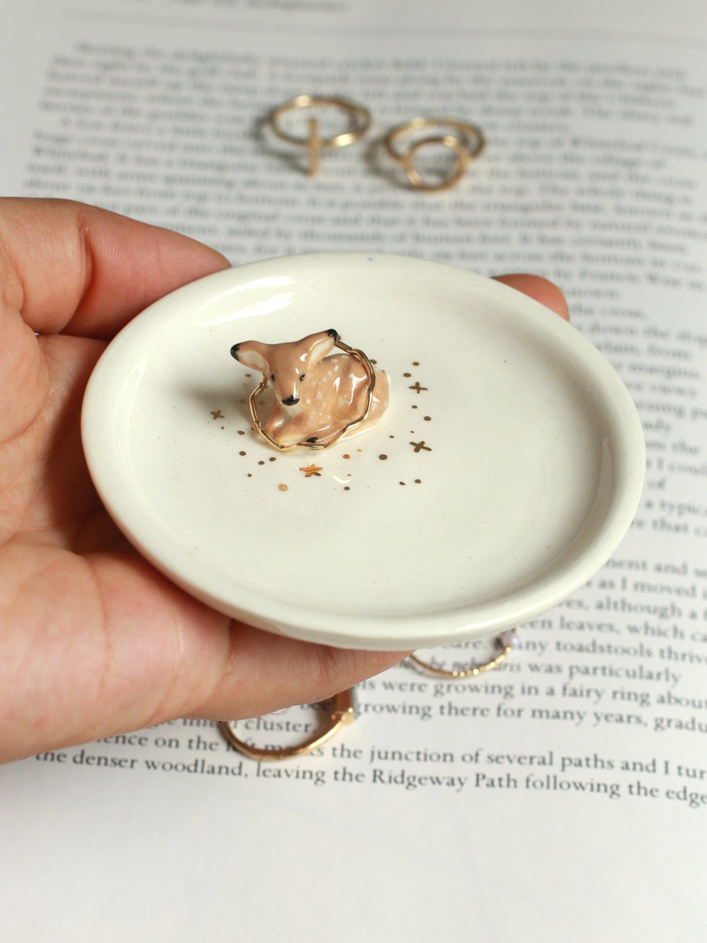 Fawn Ring Dish - Porcelain jewelry dish