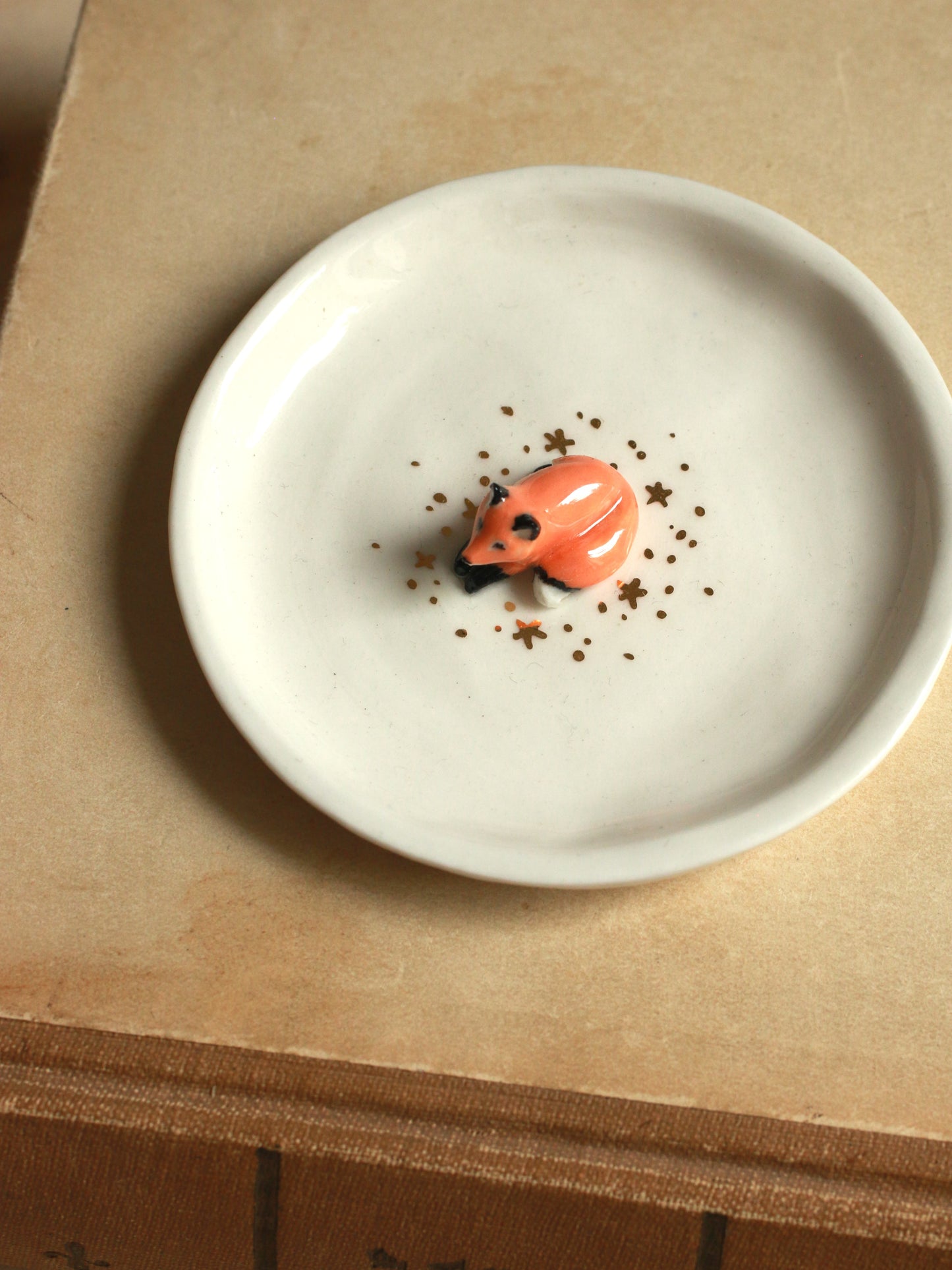 Fox Ring Dish - Porcelain jewelry dish