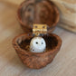 Baby owl necklace in a nutshell box