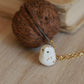 Baby owl necklace in a nutshell box