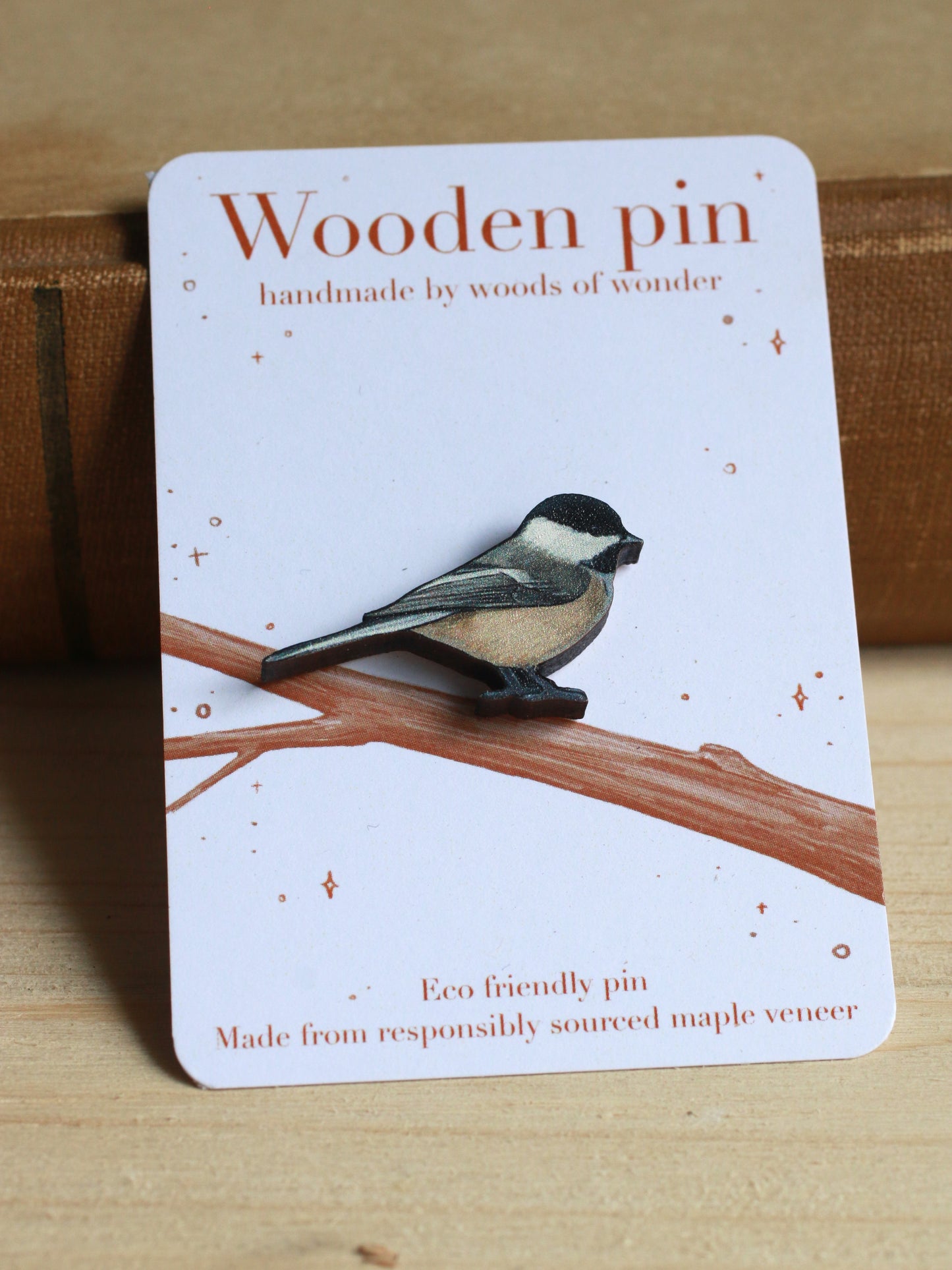 Chickadee wooden pin