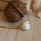 Baby owl necklace in a nutshell box