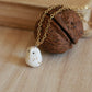 Baby owl necklace in a nutshell box
