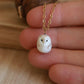 Baby owl necklace in a nutshell box