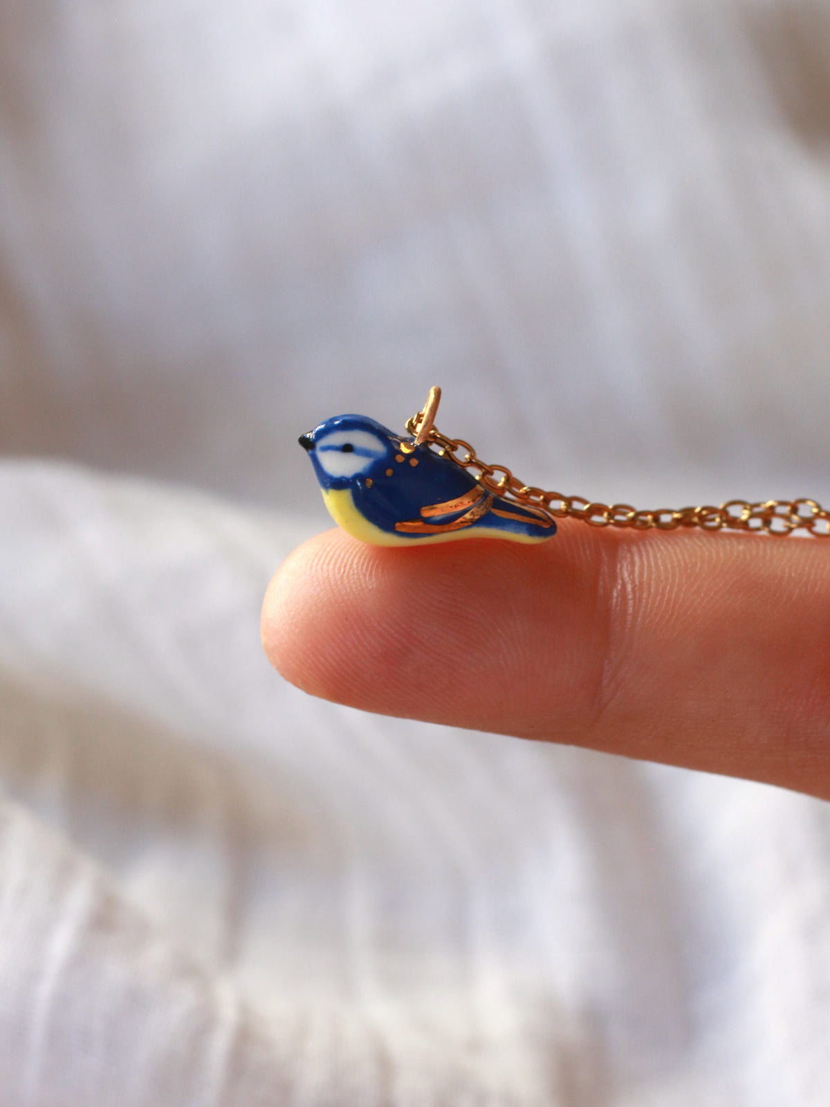 Blue tit necklace