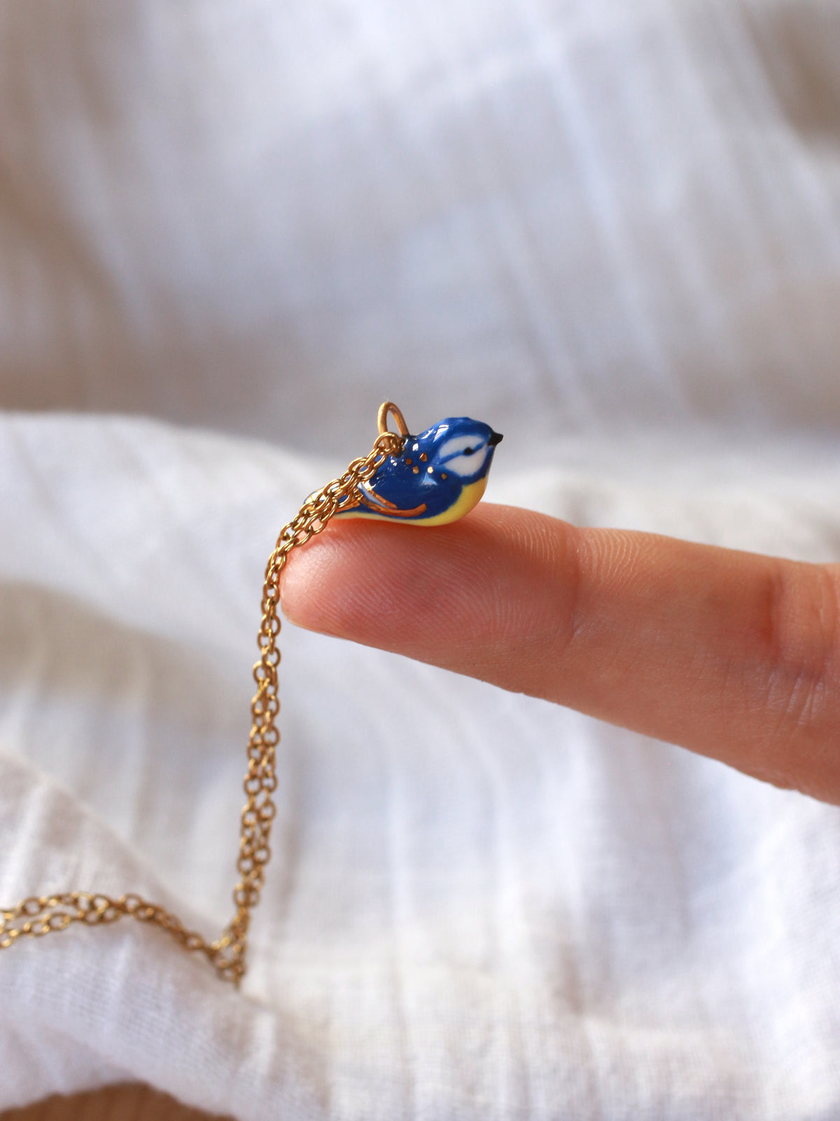 Blue tit necklace
