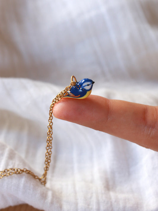 Blue tit necklace