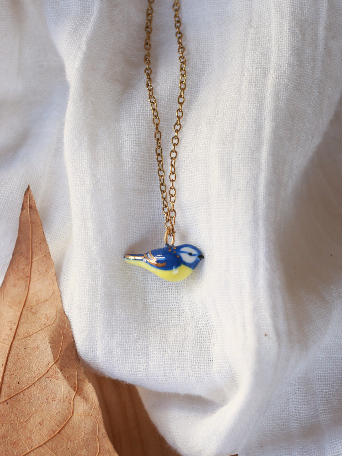 Blue tit necklace