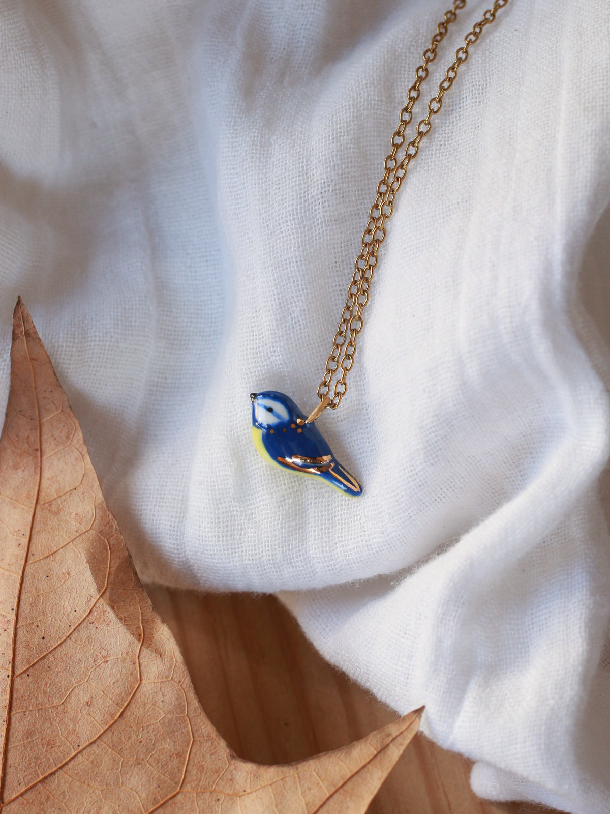 Blue tit necklace