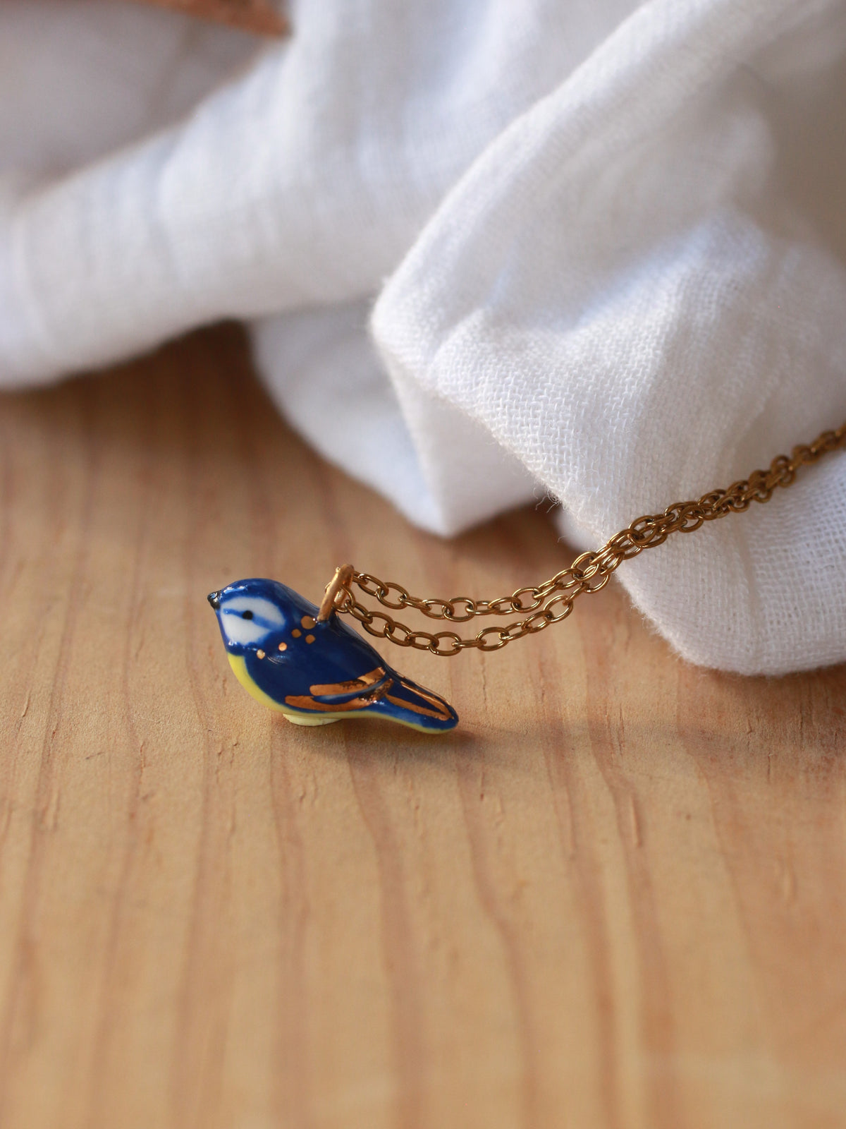Blue tit necklace