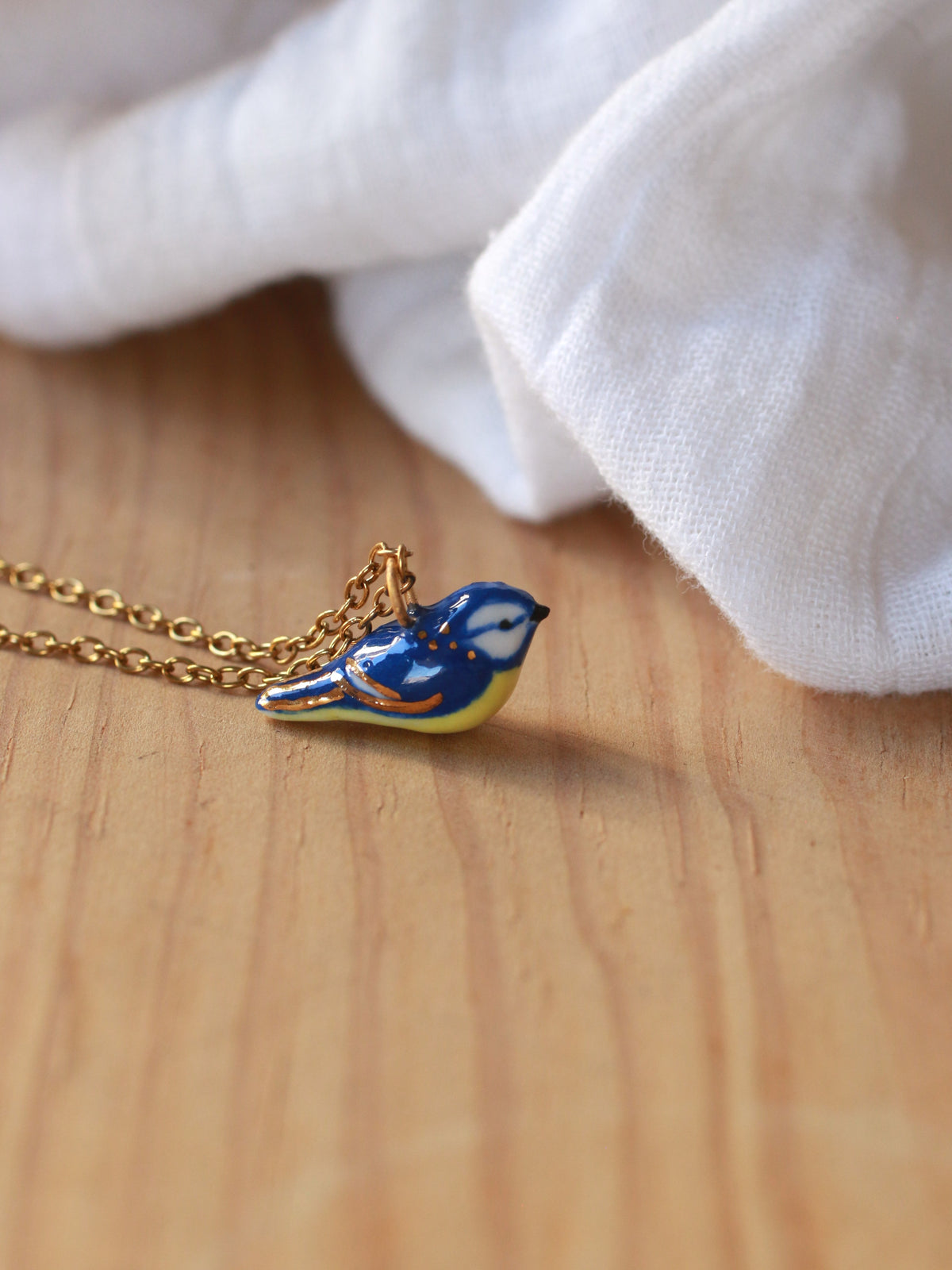 Blue tit necklace