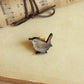 Wren pin - wooden bird pin