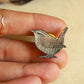 Wren pin - wooden bird pin