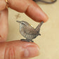 Wren pin - wooden bird pin