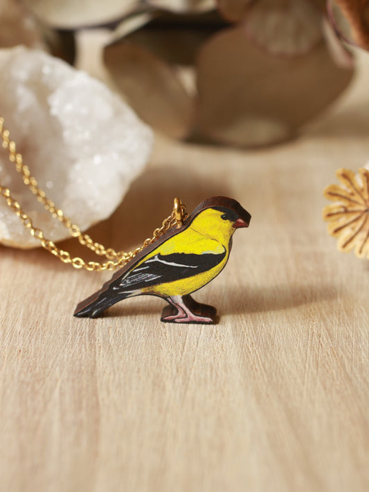 Goldfinch necklace - American goldfinch pendant