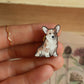 Corgi pin - wooden dog brooch