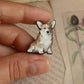 Corgi pin - wooden dog brooch