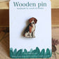 Beagle pin - wooden dog brooch