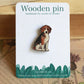 Beagle pin - wooden dog brooch